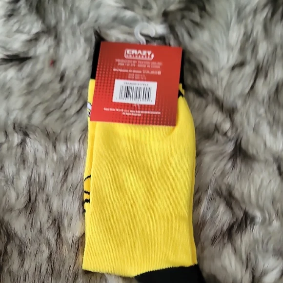 Casual Socks Yellow and Blue Crew Length - Picture 8 of 8